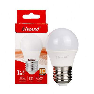 LED лампа A45 7W E27 2700K шар
