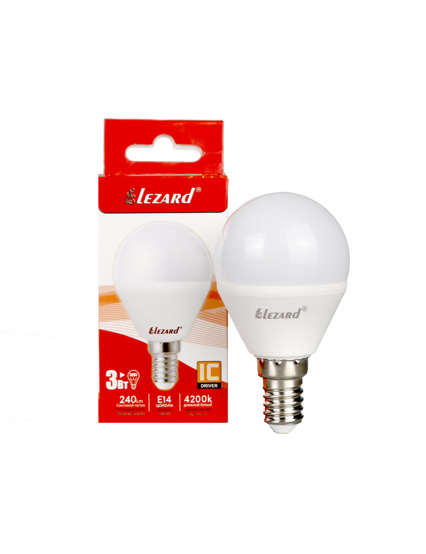 LED лампа A45 3W E14 4200K шар