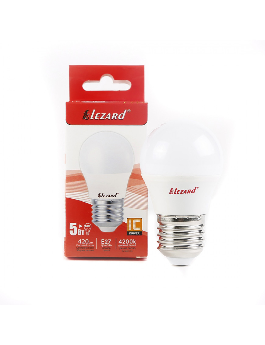 LED лампа A45 5W E27 4200K шар