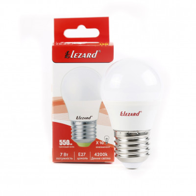 LED лампа A45 7W E27 4200K шар