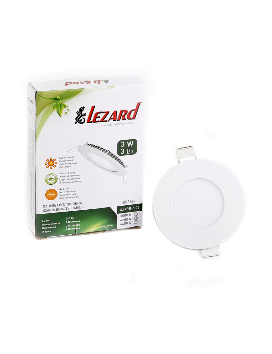 LED-панель кругла- 3Вт (83х69) 4200K, 240 люмен LED-панель кругла- 3Вт (83х69) 4200K, 240 люмен