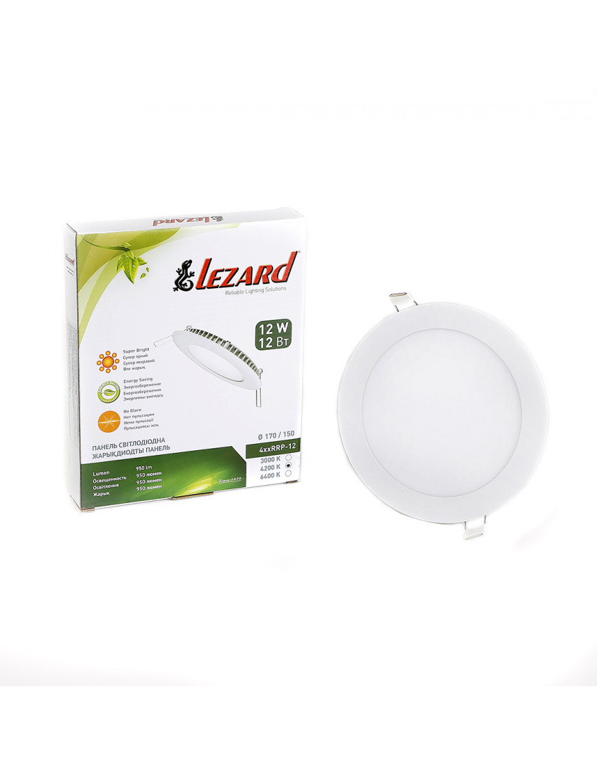 LED-панель кругла-12Вт (168х154) 4200K, 950 люмен LED-панель кругла-12Вт (168х154) 4200K, 950 люмен