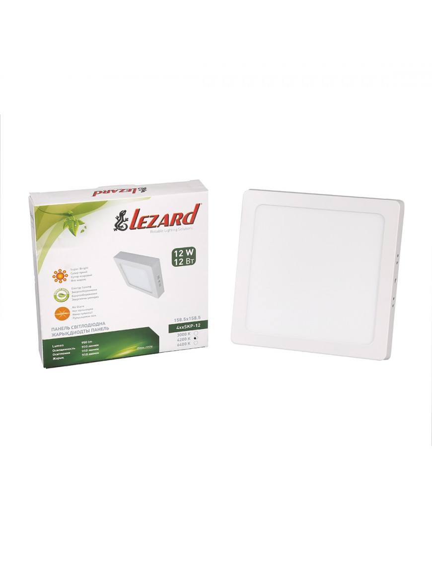LED-панель квадратна-12Вт накладна (160x160) 4200K, 950 люмен LED-панель квадратна-12Вт накладна (160x160) 4200K, 950 люмен