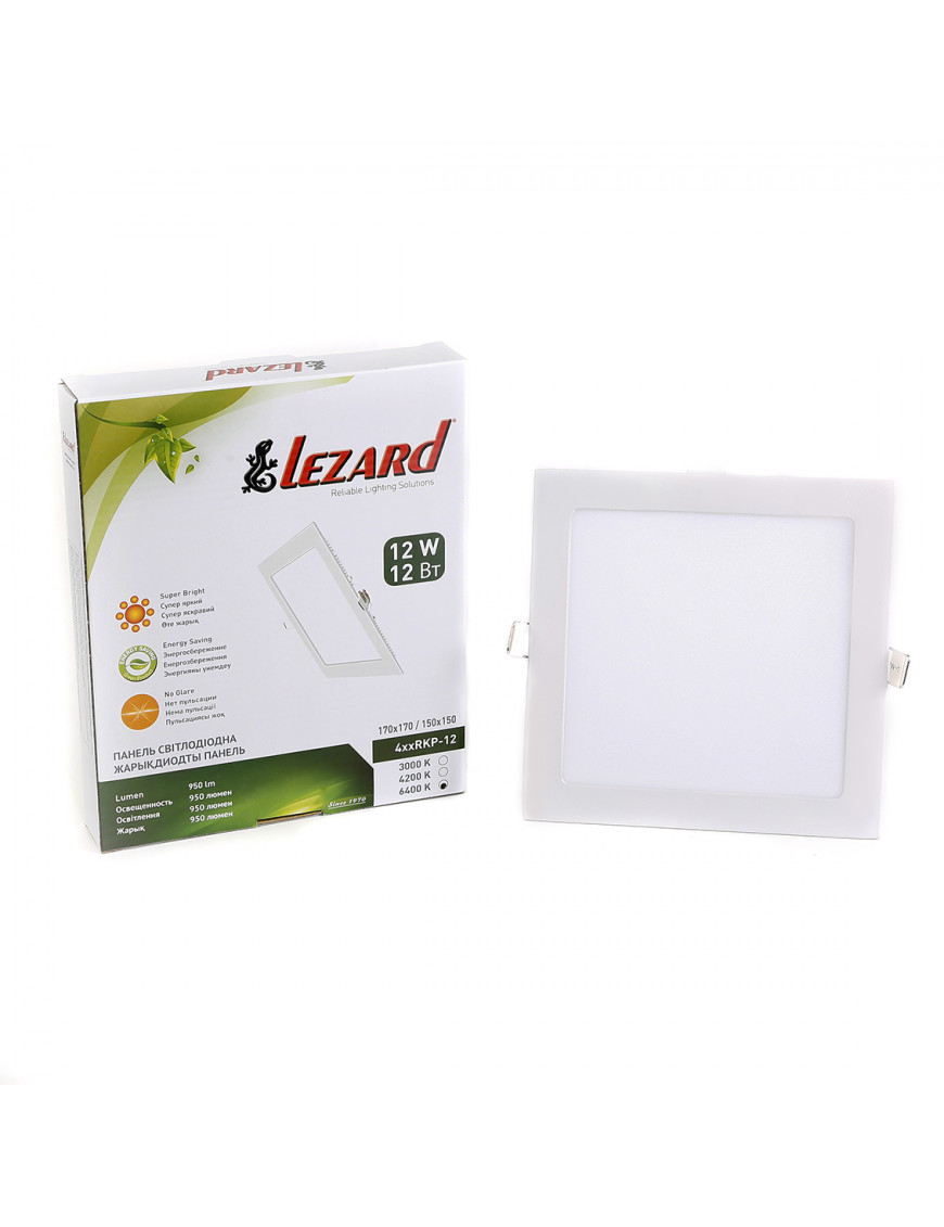 LED-панель квадратна-12Вт (170x170/155х155) 6400K, 950 люмен LED-панель квадратна-12Вт (170x170/155х155) 6400K, 950 люмен