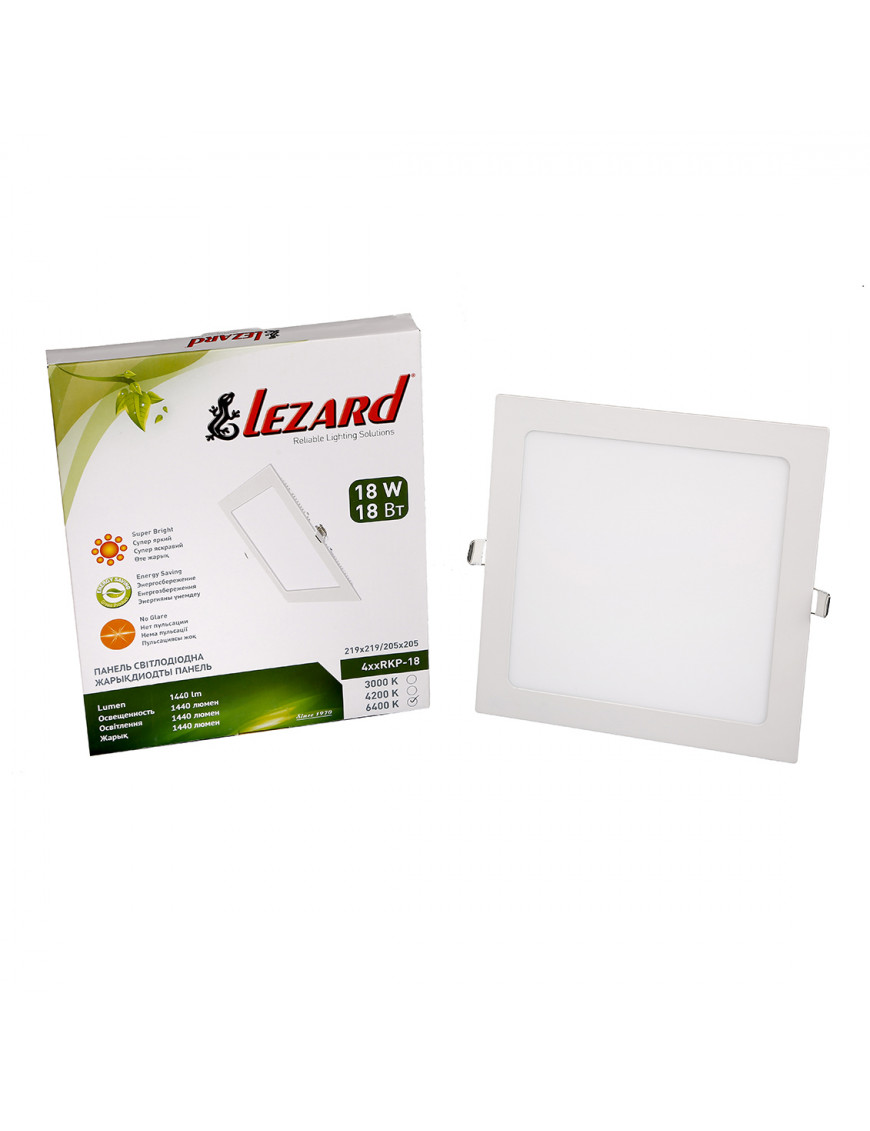 LED-панель квадратна-18Вт (219x219/204х204) 6400K, 1440 люмен LED-панель квадратна-18Вт (219x219/204х204) 6400K, 1440 люмен
