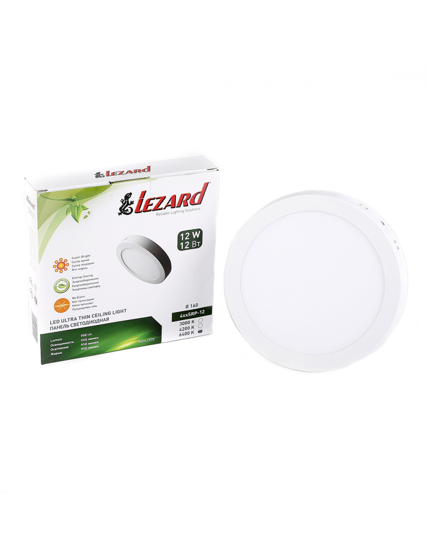 LED-панель кругла-12Вт накладна (161mm) 6400K, 950 люмен LED-панель кругла-12Вт накладна (161mm) 6400K, 950 люмен