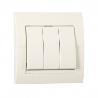 DERIY Вимикач потрійний КРЕМ