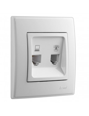 LESYA Розетка комп'ютерна+телефон