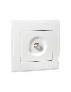 Розетка супутникова роз'єм F біла