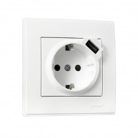 LESYA Розетка з заземленням + USB LESYA Розетка з заземленням + USB