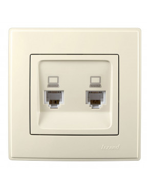 LESYA Розетка комп'ютерна подвійна Крем