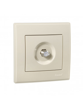 LESYA Розетка супутникова роз'єм F Крем (10шт/120шт)