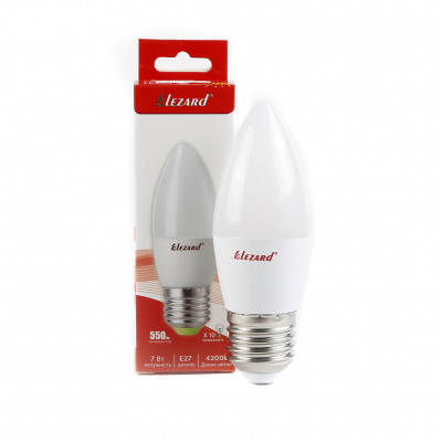 LED лампа B35 7W E27 4200K свічка
