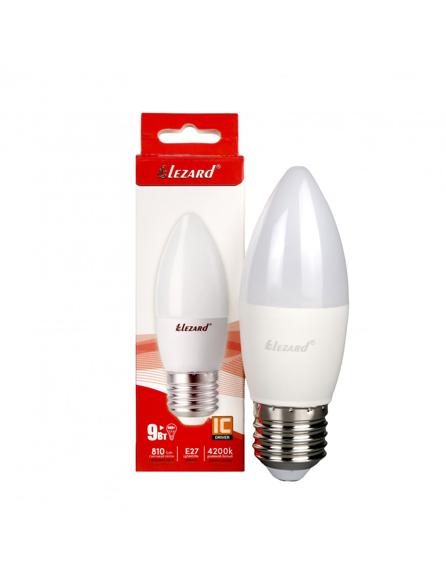 LED лампа B35 9W E27 4200K свічка LED лампа B35 9W E27 4200K свічка