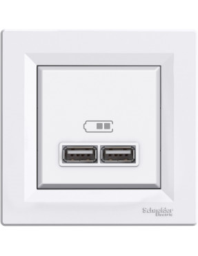 USB розетка 2,1a біла asfora