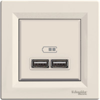 Usb розетка 2,1a крем asfora Usb розетка 2,1a крем asfora