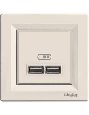 Usb розетка 2,1a крем asfora