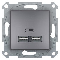 USB розетка 2,1a сталь asfora USB розетка 2,1a сталь asfora