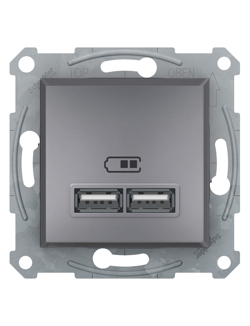 Usb розетка 2,1a сталь asfora Usb розетка 2,1a сталь asfora