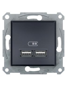 Usb розетка 2,1a антрацит asfora