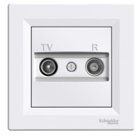 Tv/r розетка кінцева біла asfora Tv/r розетка кінцева біла asfora