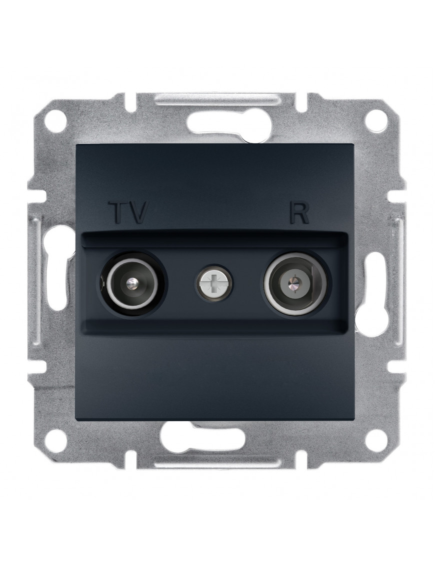 Tv/r розетка 4db прохідна asfora антрацит Tv/r розетка 4db прохідна asfora антрацит