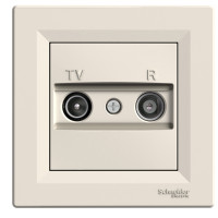 Tv/r розетка 8db прохідна крем asfora Tv/r розетка 8db прохідна крем asfora