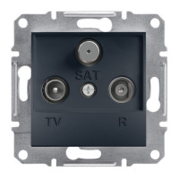 Tv-r-sat розетка 4db прохідна asfora антрацит Tv-r-sat розетка 4db прохідна asfora антрацит