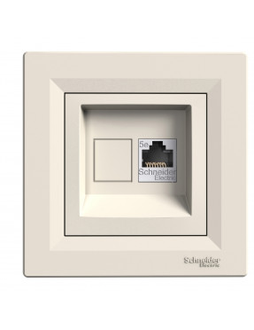 Розетка комп'ютерна rj45 utp кат. 5е крем asfora