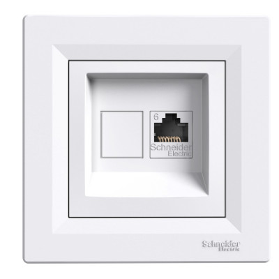 Розетка комп'ютерна rj45 utp кат.6 біла asfora
