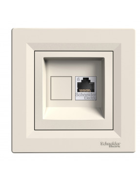 Розетка комп'ютерна rj45 utp кат.6 крем asfora