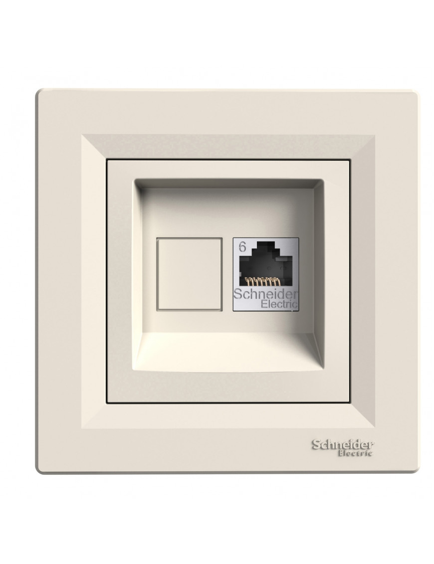 Розетка комп'ютерна rj45 utp кат.6 крем asfora Розетка комп'ютерна rj45 utp кат.6 крем asfora