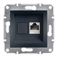 Розетка комп'ютерна rj45 utp кат.6 asfora антрацит Розетка комп'ютерна rj45 utp кат.6 asfora антрацит