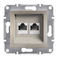 Розетка комп'ютерна rj45 utp кат.6 подвійна asfora бронза Розетка комп'ютерна rj45 utp кат.6 подвійна asfora бронза