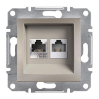 Розетка комп'ютерна rj45 кат. 5е і телефонна розетка rj12 asfora бронза Розетка комп'ютерна rj45 кат. 5е і телефонна розетка rj12 asfora бронза