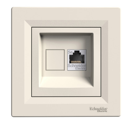 Розетка комп'ютерна rj45 stp кат. 5е крем asfora
