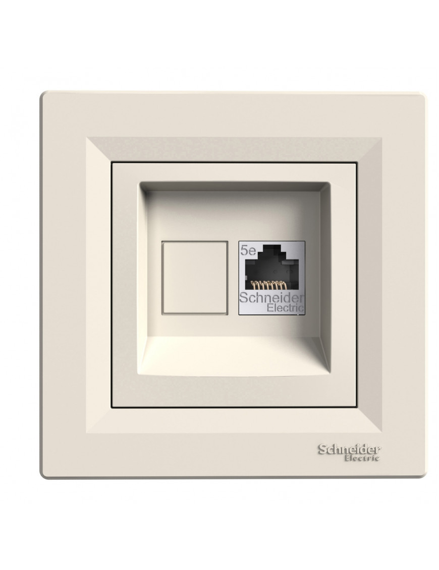Розетка комп'ютерна rj45 stp кат. 5е крем asfora Розетка комп'ютерна rj45 stp кат. 5е крем asfora