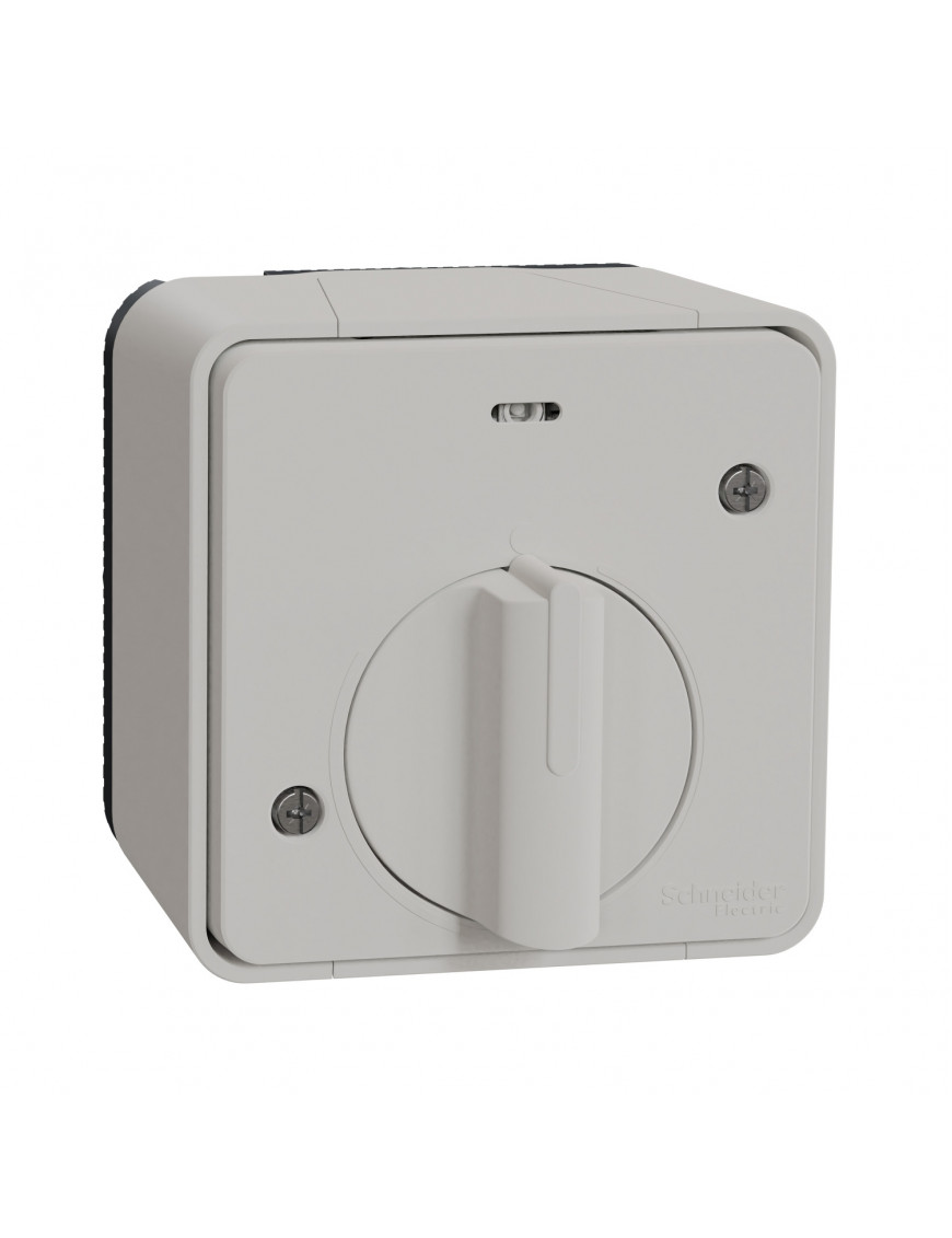 Вимикач з таймером IP55, для поверхневого монтажу, білий, Mureva Styl Schneider Electric MUR39067 Вимикач з таймером IP55, для поверхневого монтажу, білий, Mureva Styl Schneider Electric MUR39067