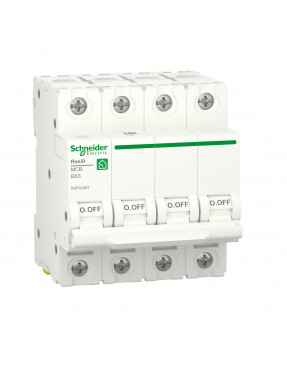 Автоматичний вимикач RESI9 Schneider Electric 63 А, 4P, крива В, 6кА