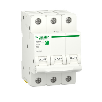 Автоматичний вимикач RESI9 Schneider Electric 25 А, 3P, крива С, 6кА