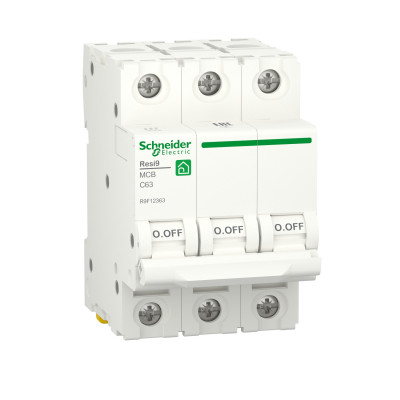 Автоматичний вимикач RESI9 Schneider Electric 63 А, 3P, крива С, 6кА