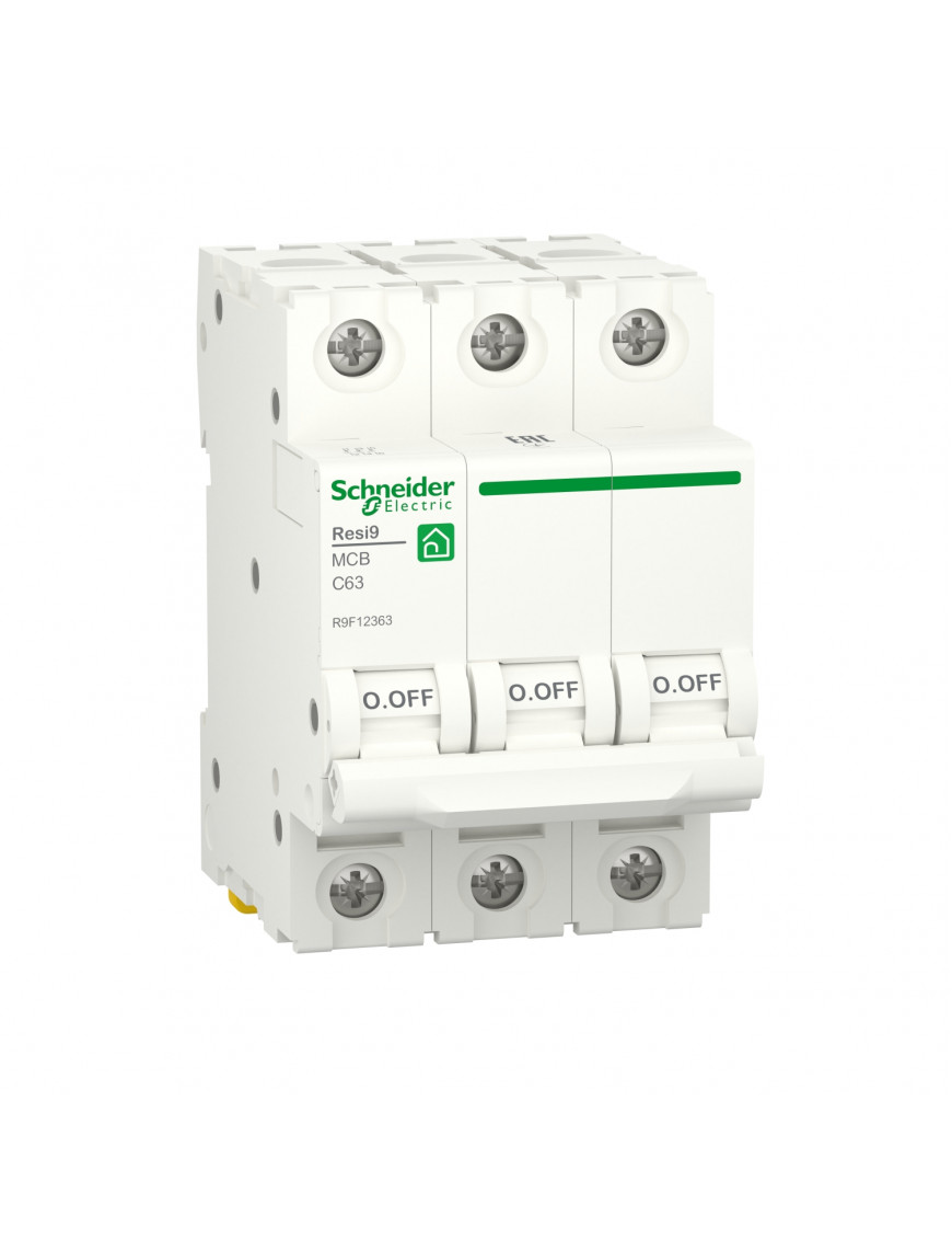 Автоматичний вимикач RESI9 Schneider Electric 63 А, 3P, крива С, 6кА