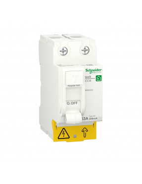 Диференційний вимикач навантаження RESI9 Schneider Electric 63 A, 300 мA, 2P, тип АС