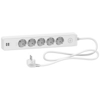 Подовжувач unica extend на 5 розеток з заземленням+2*usb-розетки, 1.5м, білий Подовжувач unica extend на 5 розеток з заземленням+2*usb-розетки, 1.5м, білий