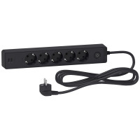 Подовжувач unica extend на 5 розеток з заземленням+2*usb-розетки, 3м, чорний Подовжувач unica extend на 5 розеток з заземленням+2*usb-розетки, 3м, чорний