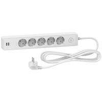 Подовжувач unica extend на 5 розеток з заземленням+2*usb-розетки, 3м, білий Подовжувач unica extend на 5 розеток з заземленням+2*usb-розетки, 3м, білий