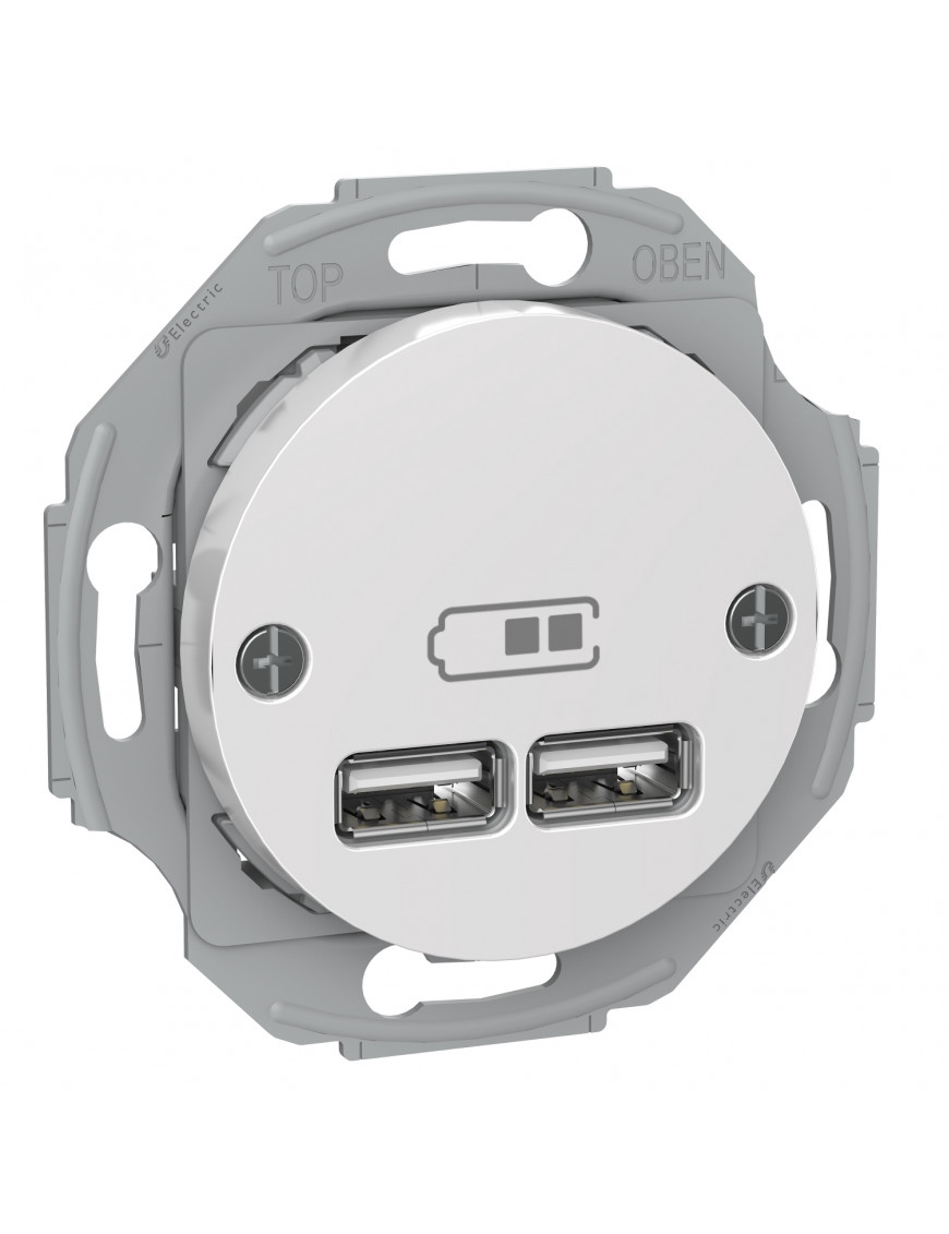 USB розетка тип А+А, 2.1 А, біла Renova Schneider Electric