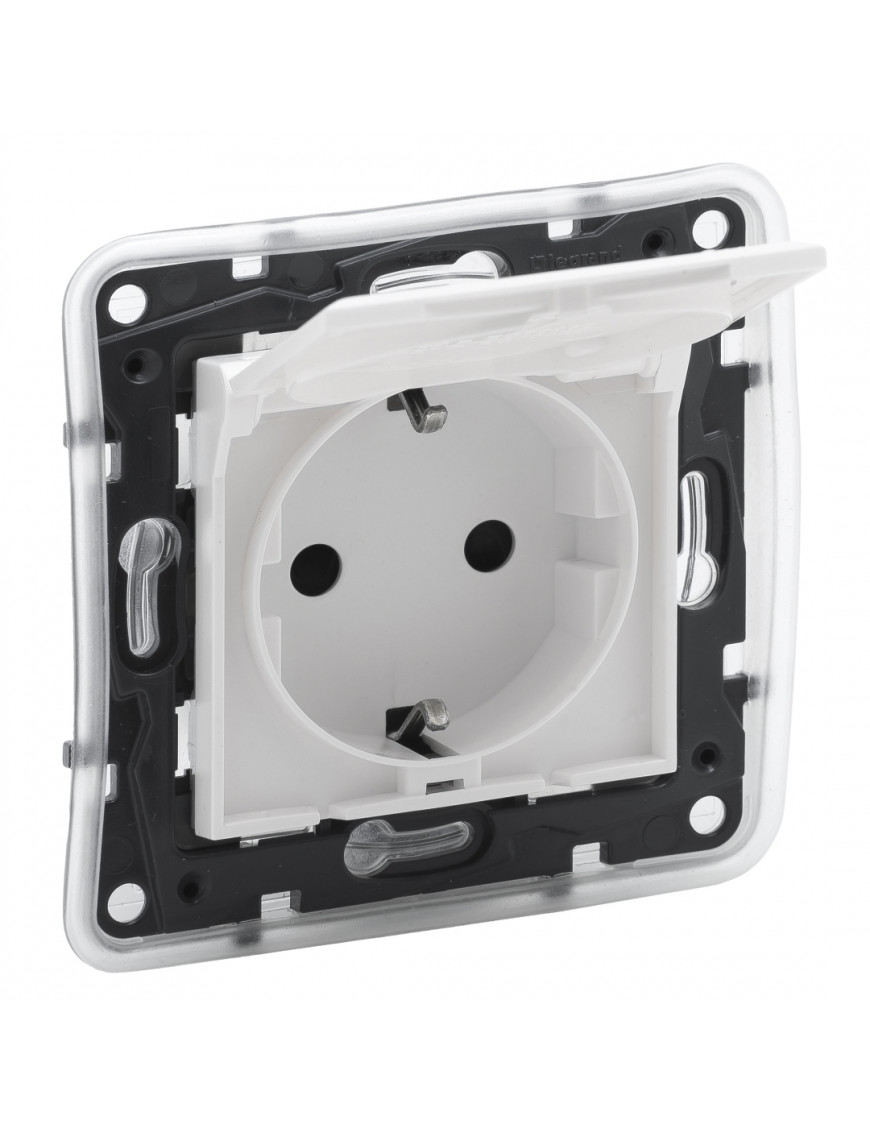 LEGRAND NILOE STEP Розетка силова з кришкою 2К+З IP44 16А, 250 В автоматичні клеми,