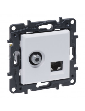 LEGRAND NILOE STEP Розетка комбінована TV тип F та RJ45 CAT6 UTP,