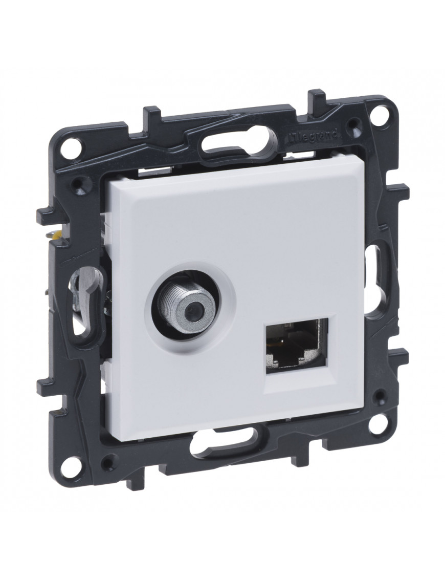 LEGRAND NILOE STEP Розетка комбінована TV тип F та RJ45 CAT6 UTP,